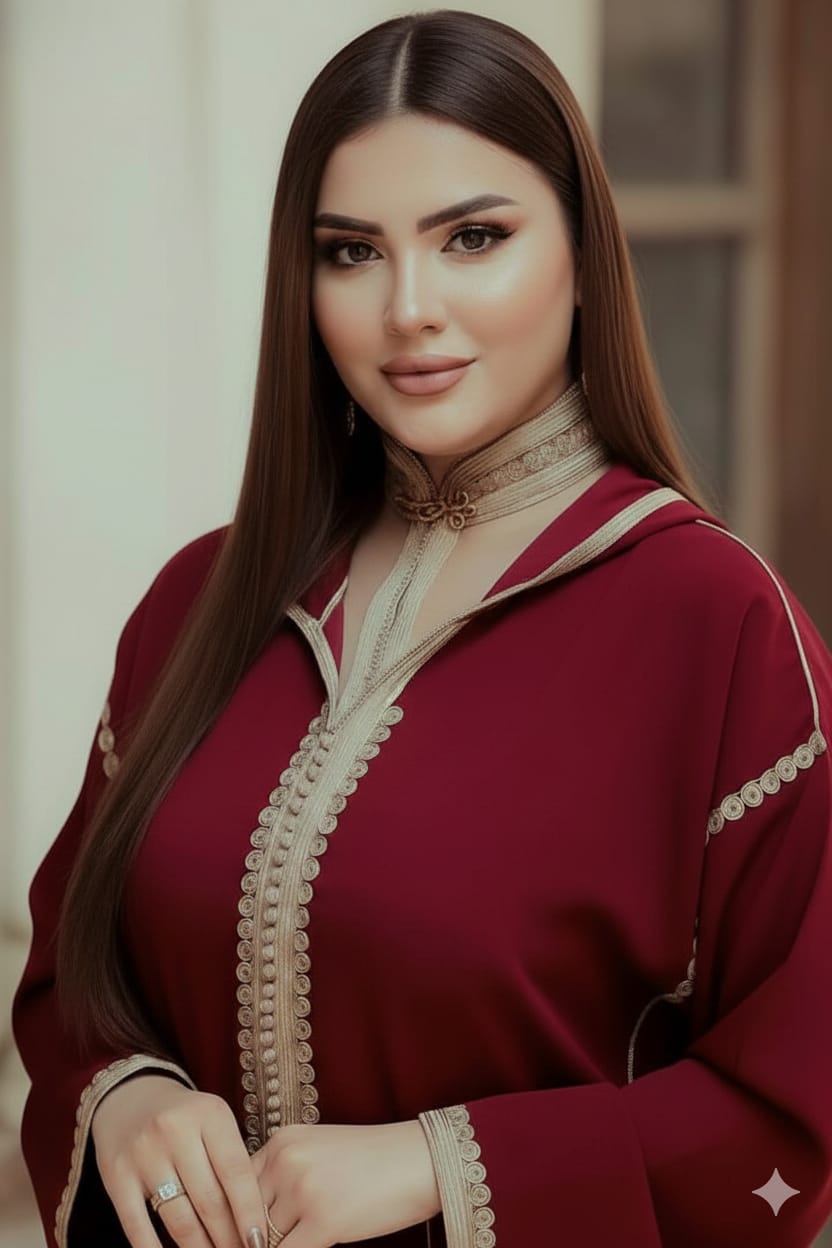 إطلالة رائعة لجلابة تقليدية أنيقة بزواق المعلم