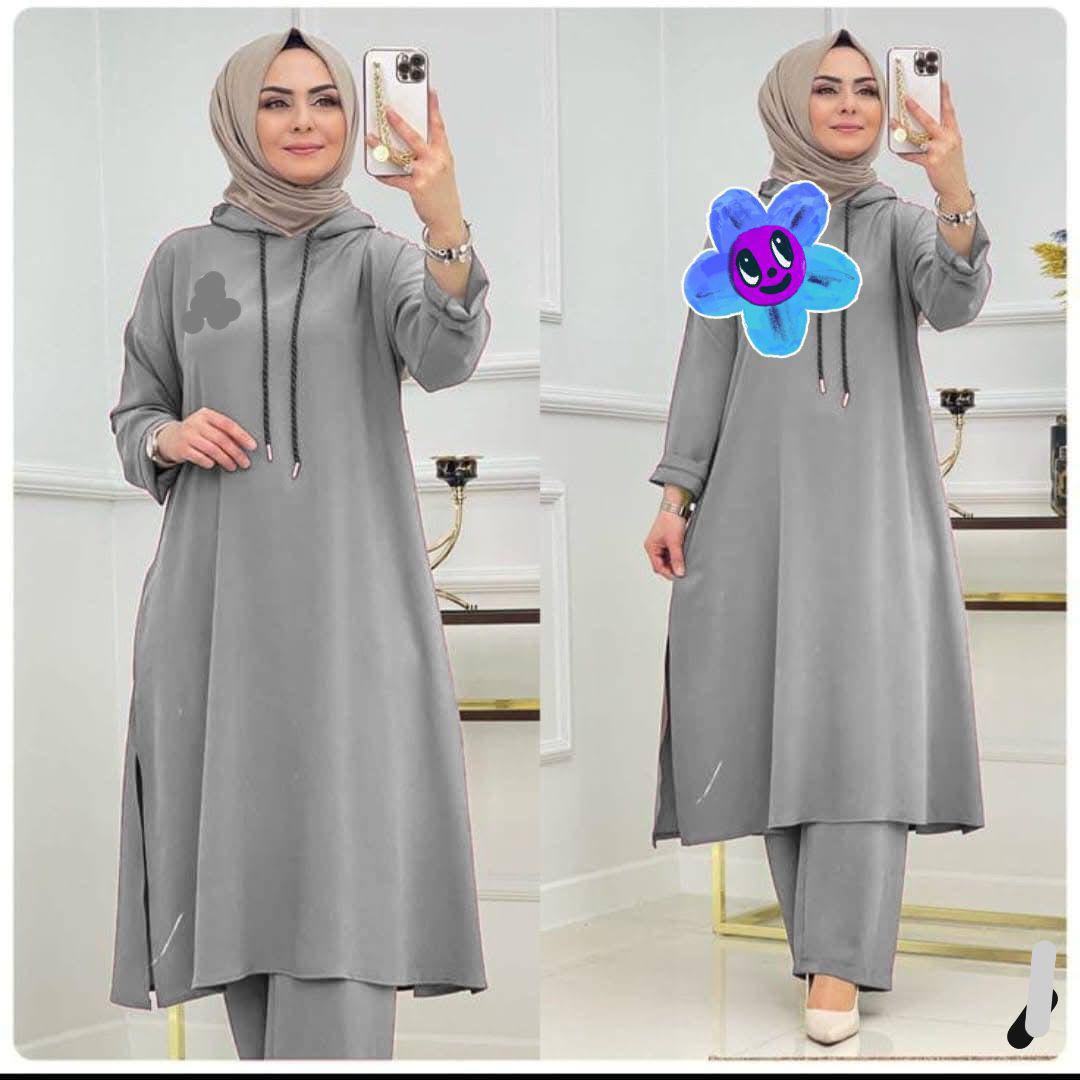 كيطمة طويلة محتشمة – أناقة راقية بثوب مونطوني ليكرا